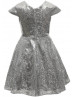 Cap Sleeves Silver Sequin Knee Length Flower Girl Dress